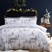Midwinter Toile Duvet Cover Set Snow, Snow / Super King