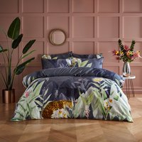 Artemis Botanical 100% Cotton Duvet Cover Set Blue/Grey, Blue/Grey / Super King