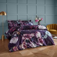 Cordelia Floral 100% Cotton Duvet Cover Set Amethyst, Amethyst / Super King