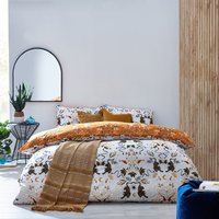Tiger Fish Botanical Duvet Cover Set Gold, Gold / Super King