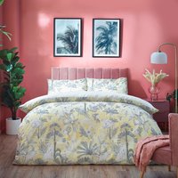 Colony Palm Botanical Duvet Cover Set Yellow, Yellow / Super King