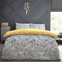 Doodles Duvet Cover Set White/Black, White/Black / Double