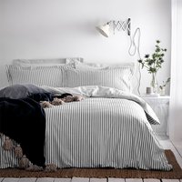 Hebden Mélange Stripe 100% Cotton Duvet Cover Set Grey, Grey / Double