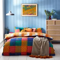 Alma Checked Pastel Duvet Cover Set Multicolour, Multicolour / King