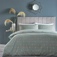 Bee Deco Geometric Duvet Cover Set Eau de Nil, Eau de Nil / Super King