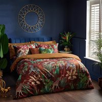 Aranya Exotic Animal Velvet Duvet Cover Set Rust, Rust / Super King