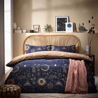 Constellation Celestial Duvet Cover Set Gold/Navy, Gold/Navy / Super King