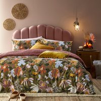 Asterea Duvet Cover Set Olive/Pink, Olive/Pink / Super King