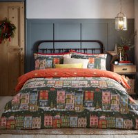 Christmas Spirit Festive Duvet Cover Set Green, Green / Single