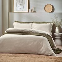 Waffle Textured 100% Cotton Duvet Cover Set Linen, Linen / Single