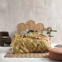 Anastacia Botanical 100% Cotton Duvet Cover Set Ochre, Ochre / Super King