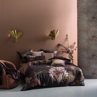 Neve Dark Floral 100% Cotton Duvet Cover Set Plum, Plum / Double