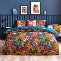 Nadya Floral Duvet Cover Set Amber, Amber / Super King