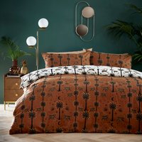 Desert Monkey Exotic Printed Reversible Duvet Cover Set Amber, Amber / Single