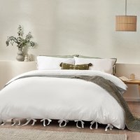 Mallow Bow Tie Duvet Cover Set Warm White, Warm White / King