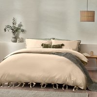 Mallow Bow Tie Duvet Cover Set Linen, Linen / King