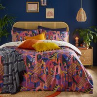 Eivissa Abstract Duvet Cover Set Magenta, Magenta / King