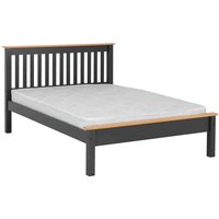 Seconique Monaco 4'6" Low End Bed - Grey/Oak Effect