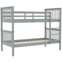 Vida Designs Milan Bunk Bed 3Ft Single Bed Detachable, Grey, 90 X 190 Cm