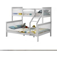 Slumberworx Noah White Wooden Triple Sleeper Bunk Bed - Single & Double