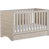 Babymore Veni Cot Bed With Drawer - Oak