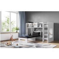 Flair Furniture Flair Wizard Junior Highsleeper With Black Futon White