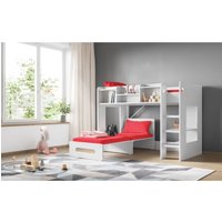 Flair Furniture Flair Wizard Junior Highsleeper With Red Futon White