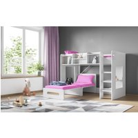 Flair Furniture Flair Wizard Junior Highsleeper With Pink Futon White