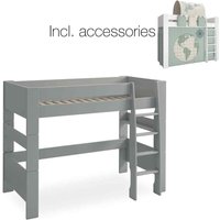 Steens For Kids High Sleeper - World Tent+Tunnel - Grey