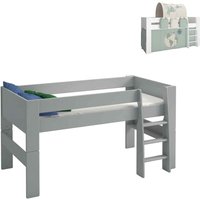 Steens For Kids Mid Sleeper Incl. World Tent + Tunnel + 2. Pocket In Green + 1. Pocket In Red, Folkestone Grey