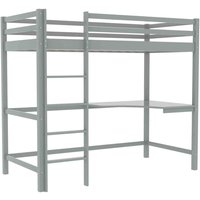 Vida Designs Sydney Bunk Bed 3Ft Single Bed With Desk, Grey, 90 X 190 Cm