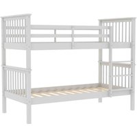 Vida Designs Milan Bunk Bed 3Ft Single Bed Detachable, White, 90 X 190 Cm