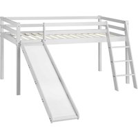 Home Detail Newark White Wooden Mid-sleeper Bed With Slide