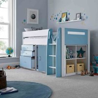 Bedmaster Lacy Blue Storage Mid Sleeper And Memory Foam Mattress