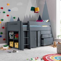 Bedmaster Lacy Grey Storage Mid Sleeper And Spring Mattress