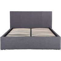 Ascot Double Ottoman Bed Fabric Grey 5 x 7ft