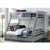 States Wooden Three Sleeper Bunk Bed, Double, Grey