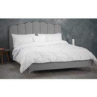 LPD Willow Silver Velvet Bed Frame, King Size