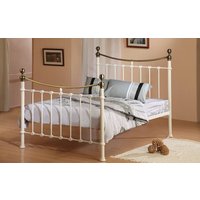 Time Living Elizabeth Metal Bed Frame, King Size, Ivory