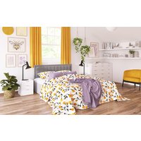 Novo Lottie Fabric Ottoman Bed Frame, Single, Off White Woven
