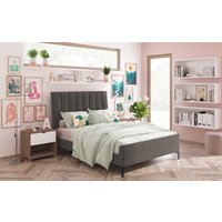 Novo Madelin Silver Velvet Bed Frame, Superking