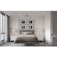 Vogue Julia Crushed Silver Ice Velvet Bed Frame, Double