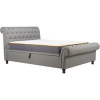 Olivia's Caspian Side Opening Ottoman Bed in Grey / Super Kingsize