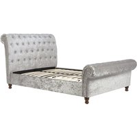 Olivia's Caspian Bed in Steel Crushed Velvet / Super Kingsize