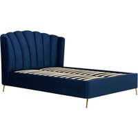 Olivia's Lucy Fabric Ottoman Bed in Midnight Blue / Double