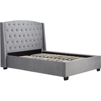 Olivia's Bailey Fabric Bed in Grey Velvet / Kingsize