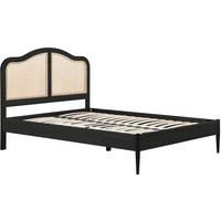Olivia's Lincoln Rattan Bed in Black / Kingsize