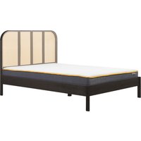 Olivia's Maggie Rattan Bed in Black / Super Kingsize