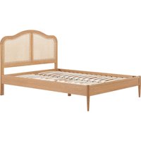 Olivia's Lincoln Rattan Bed in Oak / Double