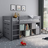 Kids Avenue Estella Mid Sleeper with Desk, Storage Cube & Drawers